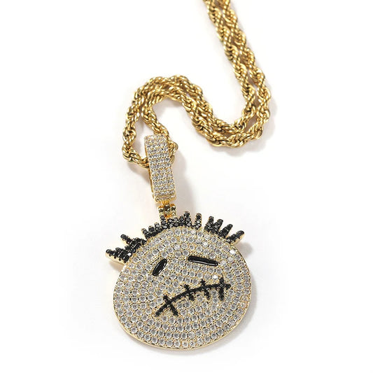 Travis Scott's Hip Hop Iced Out CZ Thorn Head Pendant Necklace – Rapper Jewelry Gift