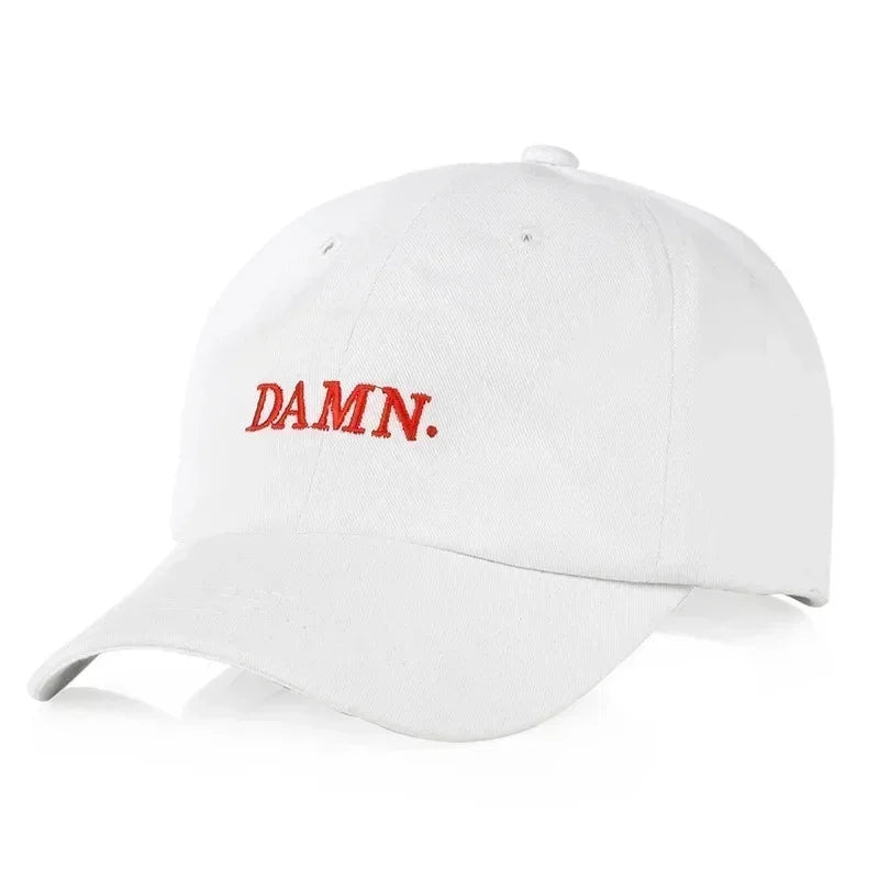 DAMN Hats for Men and Woman Embroidered Dad Hat Hip Hop Stitched Kendrick Lamar Unstructured Rapper Snapback Baseball Cap Gorras