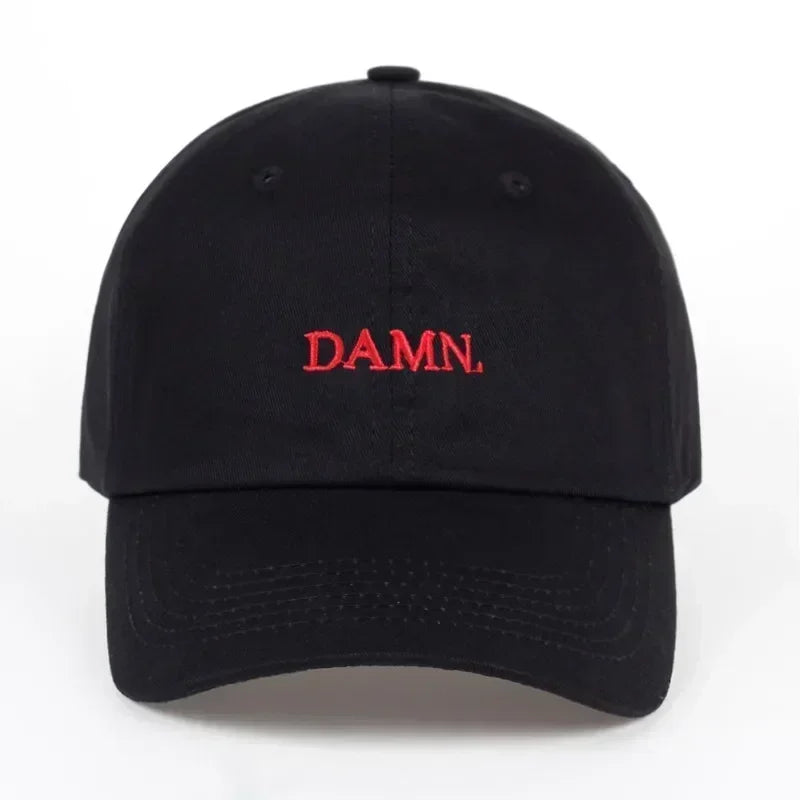 DAMN Hats for Men and Woman Embroidered Dad Hat Hip Hop Stitched Kendrick Lamar Unstructured Rapper Snapback Baseball Cap Gorras