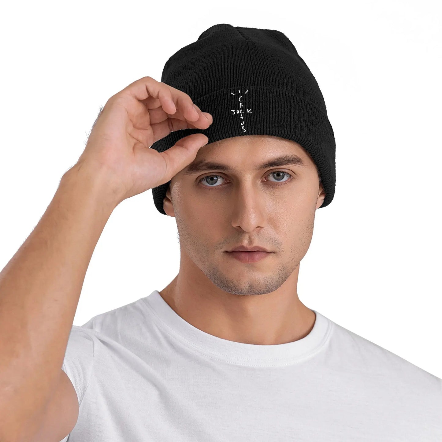 Custom Travis Rapper Music Skullies Beanies Cap Streetwear Winter Warm Men Women Knit Hats Unisex Adult Scott Pop Rap Bonnet Hat