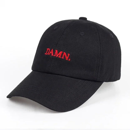 DAMN Hats for Men and Woman Embroidered Dad Hat Hip Hop Stitched Kendrick Lamar Unstructured Rapper Snapback Baseball Cap Gorras